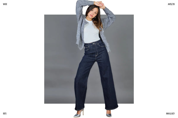 Pantalon Jean Gris Femme Ana Lucy - Taille 40, Coupe Droite, Occasion Très Bon état