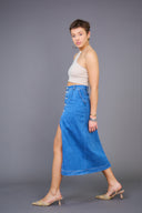 Jupe longue en jeans "Diane" - ANA & LUCY