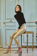 SLIM-FIT COATED TROUSERS "Théophile"