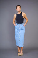 Jupe longue en jeans "Diane" - ANA & LUCY