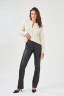 Pantalon Flare Enduit "Florence"
