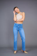 "Maria" Wide-Leg Jeans
