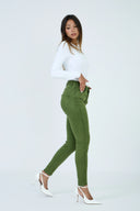 Pantalon slim push-up vert olive coupe ajustée par ANA & LUCY