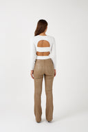Pantalon Flare Enduit "Florence"