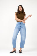 Jeans Barrel ( Cropped ) "Livia"