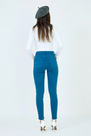 Pantalon slim push-up bleu canard
